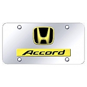 Automotive Gold License Plate - Accord/Honda Logo Stainless Steel - DACCGC
