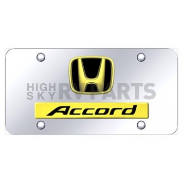 Automotive Gold License Plate - Accord/Honda Logo Stainless Steel - DACCGC