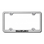Automotive Gold License Plate Frame - Silver Stainless Steel - LFWSUZES