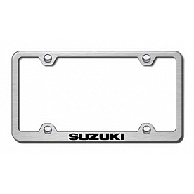Automotive Gold License Plate Frame - Silver Stainless Steel - LFWSUZES