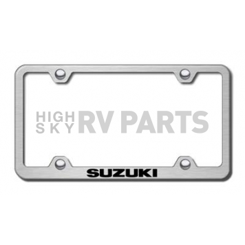 Automotive Gold License Plate Frame - Silver Stainless Steel - LFWSUZES