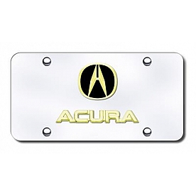 Automotive Gold License Plate - Acura Name/Logo Stainless Steel - DACUGC