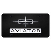 Automotive Gold License Plate - Aviator/Lincoln Logo Stainless Steel - DAVICB