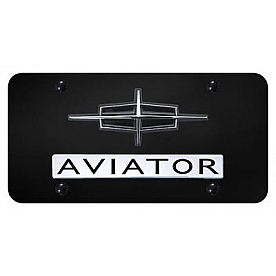 Automotive Gold License Plate - Aviator/Lincoln Logo Stainless Steel - DAVICB