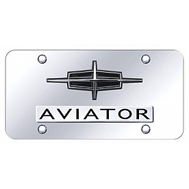 Automotive Gold License Plate - Aviator/Lincoln Logo Stainless Steel - DAVICC
