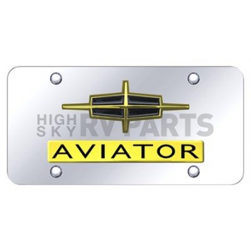 Automotive Gold License Plate - Aviator/Lincoln Logo Stainless Steel - DAVIGC