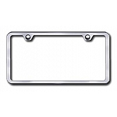 Automotive Gold License Plate Frame - Silver Stainless Steel - LF449S