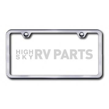 Automotive Gold License Plate Frame - Silver Stainless Steel - LF449S