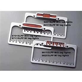 All Sales License Plate Frame - Cut Flames Aluminum Silver - 94015LPP