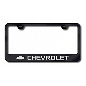 Automotive Gold License Plate Frame - Black Stainless Steel - LFCHVEB