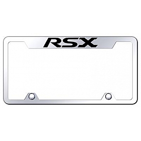 Automotive Gold License Plate Frame - Silver Stainless Steel - TFRSXEC