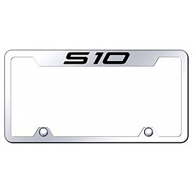 Automotive Gold License Plate Frame - Silver Stainless Steel - TFS10EC