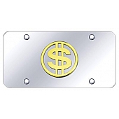 Automotive Gold License Plate - Dollar Stainless Steel - DOLGC