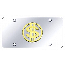 Automotive Gold License Plate - Dollar Stainless Steel - DOLGC
