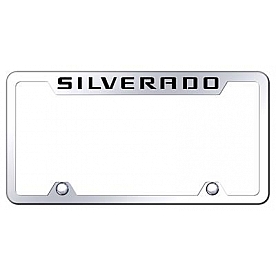 Automotive Gold License Plate Frame - Silver Stainless Steel - TFSILEC