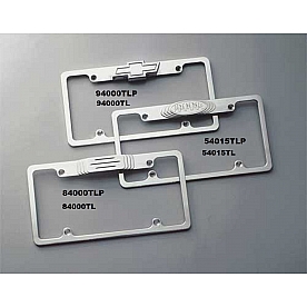 All Sales License Plate Frame - Ball-Milled And Cut Flames Aluminum Silver - 84015TLP