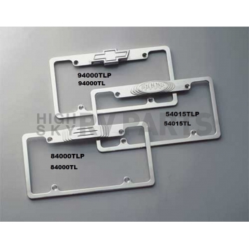 All Sales License Plate Frame - Ball-Milled And Cut Flames Aluminum Silver - 84015TLP