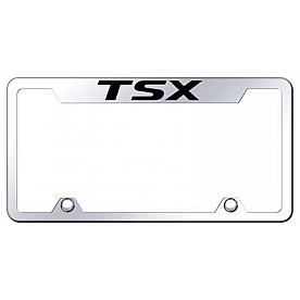 Automotive Gold License Plate Frame - Silver Stainless Steel - TFTSXEC