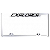 Automotive Gold License Plate Frame - Silver Stainless Steel - TFXPLEC