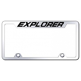 Automotive Gold License Plate Frame - Silver Stainless Steel - TFXPLEC