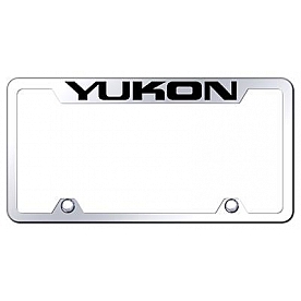 Automotive Gold License Plate Frame - Silver Stainless Steel - TFYUKEC