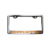 American Car Craft License Plate Frame - Corvette Lettering Stainless Steel - 032050ORG