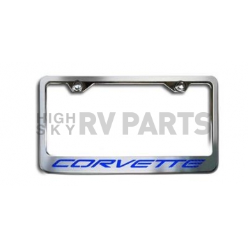 American Car Craft License Plate Frame - Corvette Lettering Stainless Steel - 032050PUR