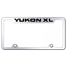 Automotive Gold License Plate Frame - Silver Stainless Steel - TFYXLEC