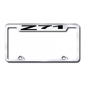 Automotive Gold License Plate Frame - Silver Stainless Steel - TFZ71EC
