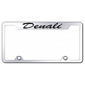 Automotive Gold License Plate Frame - Silver Stainless Steel - TFSDENEC