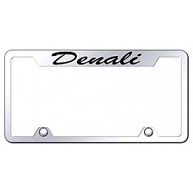 Automotive Gold License Plate Frame - Silver Stainless Steel - TFSDENEC