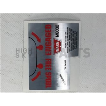 Warn Winch Label 26690