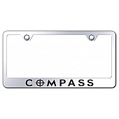 Automotive Gold License Plate Frame - Silver Stainless Steel - LFCMPEC