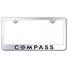 Automotive Gold License Plate Frame - Silver Stainless Steel - LFCMPEC