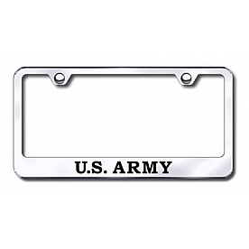 Automotive Gold License Plate Frame - Silver Stainless Steel - LFARMYEC
