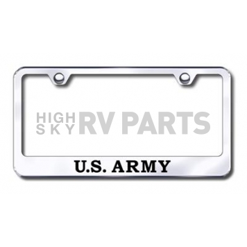 Automotive Gold License Plate Frame - Silver Stainless Steel - LFARMYEC