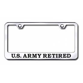 Automotive Gold License Plate Frame - Silver Stainless Steel - LFARMYREC