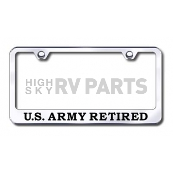 Automotive Gold License Plate Frame - Silver Stainless Steel - LFARMYREC