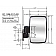 CIPA USA Exterior Mirror Rectangular Manual Black Single - 01139