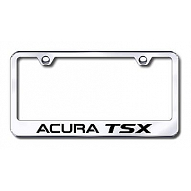 Automotive Gold License Plate Frame - Silver Stainless Steel - LFATSEC