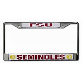 POWERDECAL License Plate Frame - Florida State Seminoles Name And Logo Zinc - FC100202