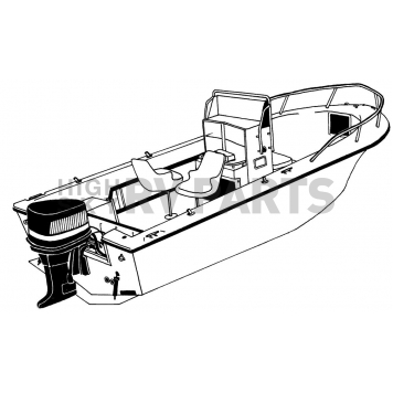 Carver Boat Cover V-Hull Bass Boat Gray Polyester - 70019P10-1