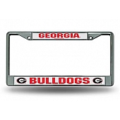 POWERDECAL License Plate Frame - Georgia Bulldogs Name And Logo Zinc - FC110101