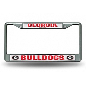 POWERDECAL License Plate Frame - Georgia Bulldogs Name And Logo Zinc - FC110101