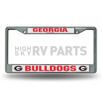 POWERDECAL License Plate Frame - Georgia Bulldogs Name And Logo Zinc - FC110101