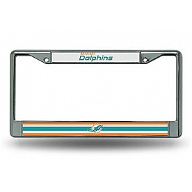 POWERDECAL License Plate Frame - Miami Dolphins Name And Logo Zinc - FC1104