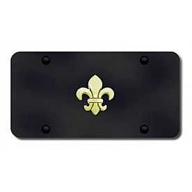 Automotive Gold License Plate - Fleur-De-Lis Stainless Steel - FDLGB