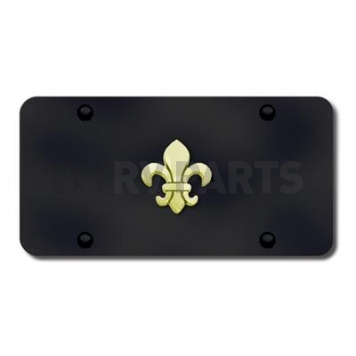 Automotive Gold License Plate - Fleur-De-Lis Stainless Steel - FDLGBM