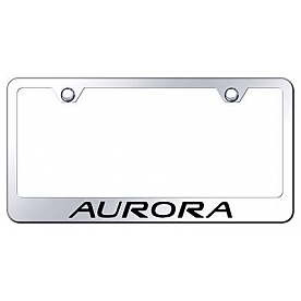 Automotive Gold License Plate Frame - Silver Stainless Steel - LFAUREC