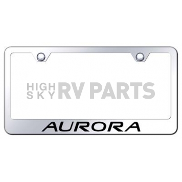 Automotive Gold License Plate Frame - Silver Stainless Steel - LFAUREC